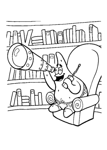 Partick Star In The Library  Coloring page