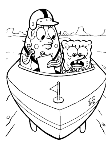 Patrick With Sponge  Coloring page