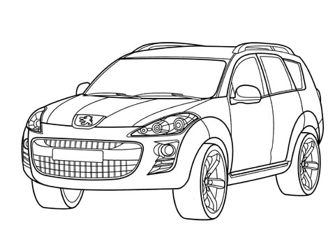 Peugeot 4007 Coloring page