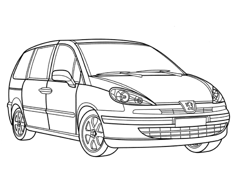 Peugeot 807 minivan Coloring page