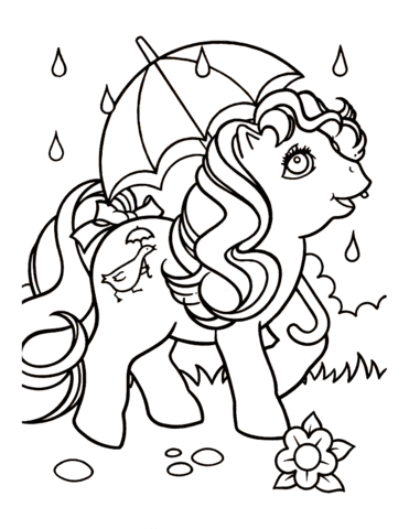 Pony With Umbrella  Coloring page