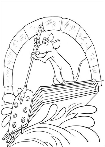 Remy is sailing on the book  Coloring page