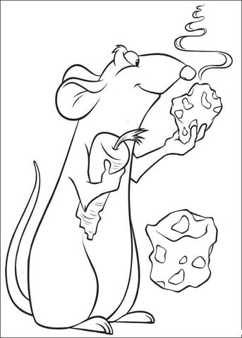 Remy With Tasty Cheese  Coloring page