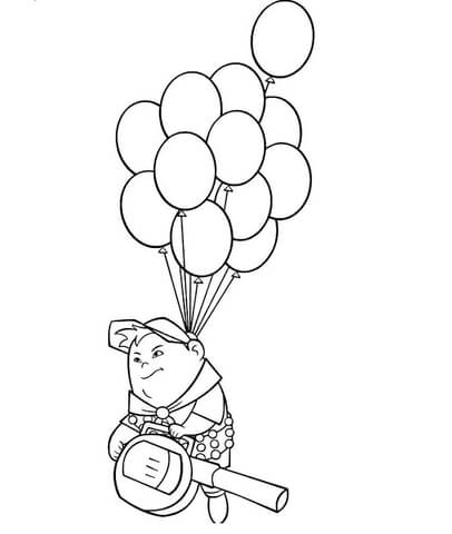 Russell On The Balloons  Coloring page