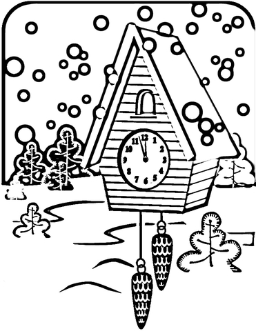 Russian Clock  Coloring page