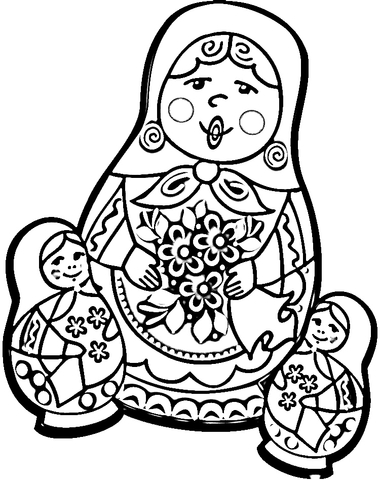 Russian Doll, Matryoshka Coloring page