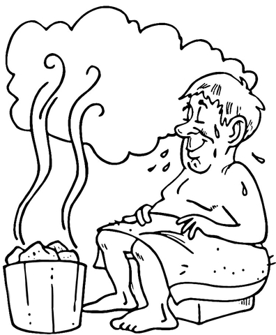 Russian Sauna  Coloring page