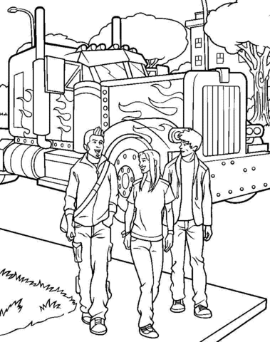 Sam With His Friends  Coloring page