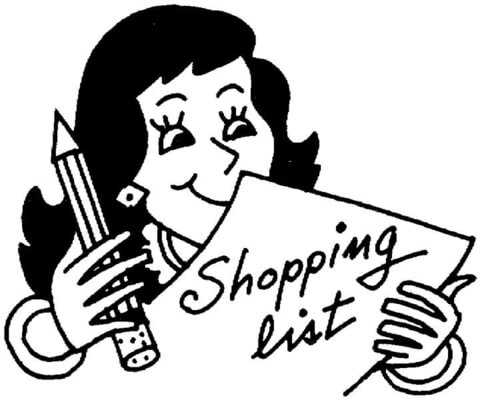 Shopping List  Coloring page