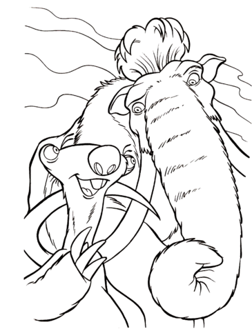 Sid And Friend Manfred  Coloring page