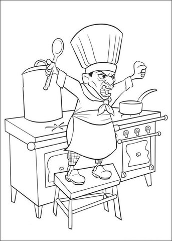 Chef Skinner Is Always Mad  Coloring page