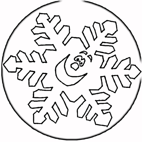 Smiling Snowflake  Coloring page