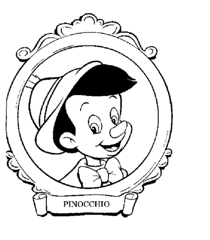 Smiling Pinocchio  Coloring page