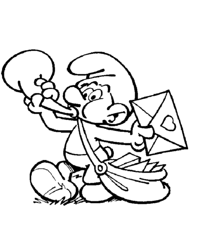 Smurf the Postman  Coloring page