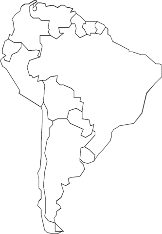 South America Map Coloring page