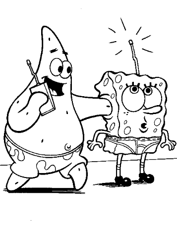 Sponge Bob With His Friend Patrick Star Coloring page