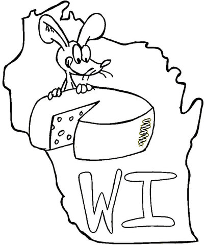 State Of Wisconsin  Coloring page