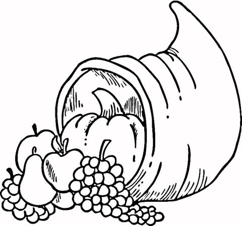 Thanksgiving Fruits  Coloring page