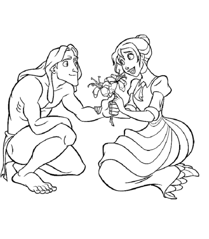 Tarzan and Jane  Coloring page