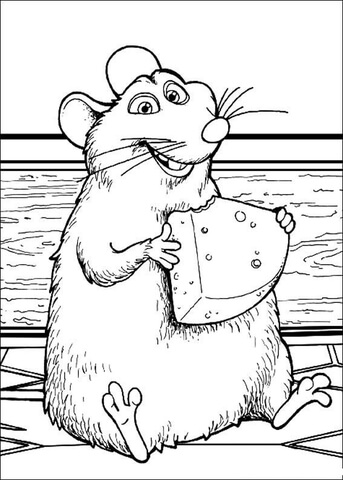 Tasty Cheese for a mouse Coloring page