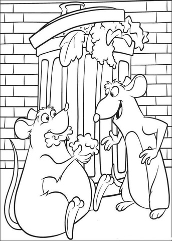 Tasty Salad for mice Remy and Emille Coloring page