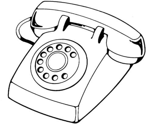 Telephone device Coloring page