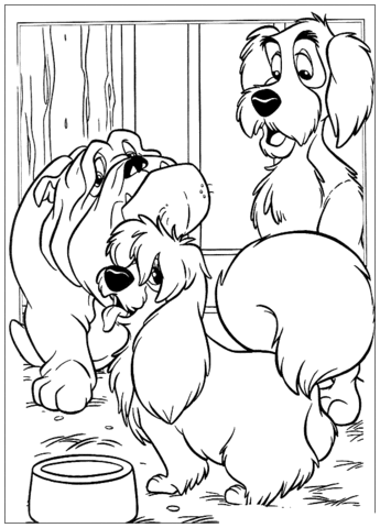 The Tramp And His Friends  Coloring page