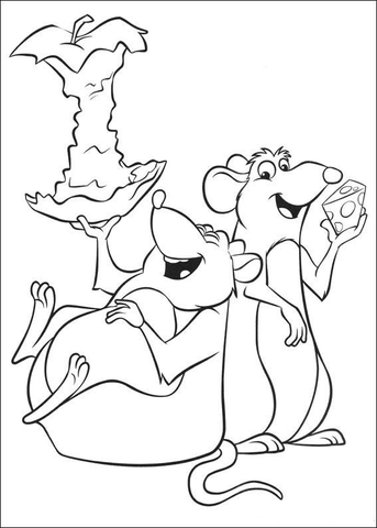 Mice are Happy To Eat Apples  Coloring page