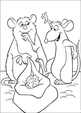 Mice found a cheese  Coloring page