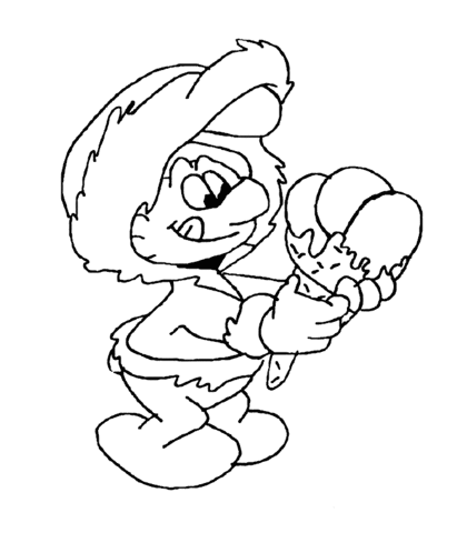 Smurf Likes an Ice Cream  Coloring page