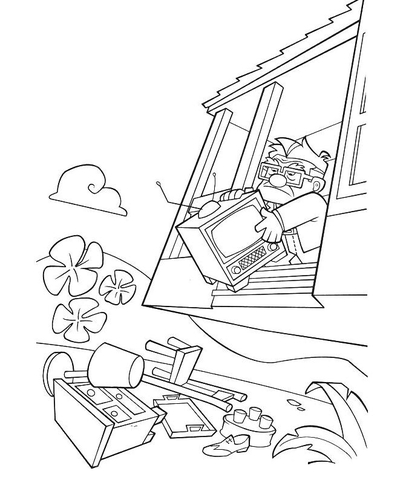 Throwing Old Furniture  Coloring page