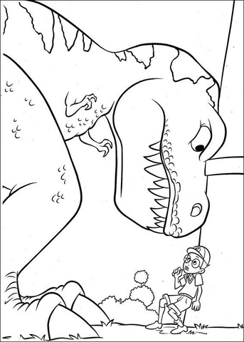 Dinosaur Tiny T-Rex and Lewis Coloring page