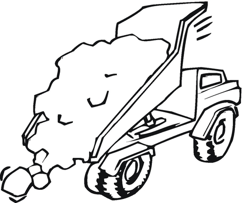 Tipper Truck is Full Of Sand  Coloring page