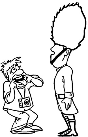 Tourist And Guard  Coloring page