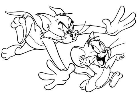 Tom is Trying To Catch Jerry  Coloring page