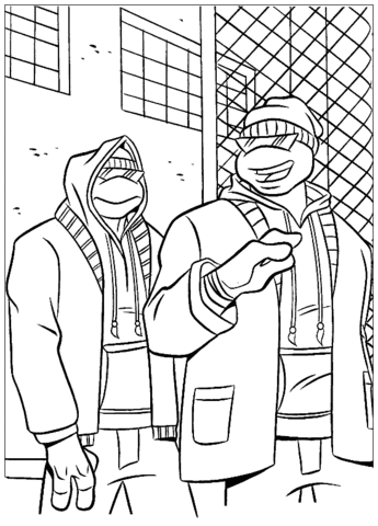 Ninja turtle's disguise Coloring page