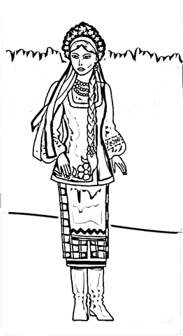 Ukrainian Woman  Coloring page