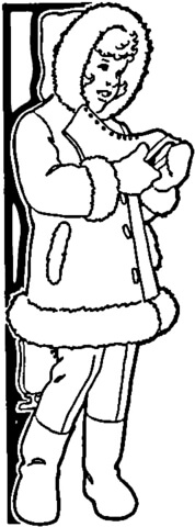 Warm Winter Coat  Coloring page