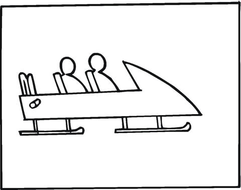 Winter Competition of Bobsleigh  Coloring page