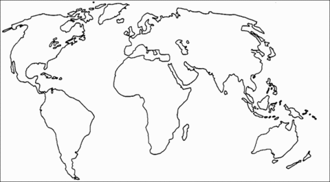 World Map  Coloring page