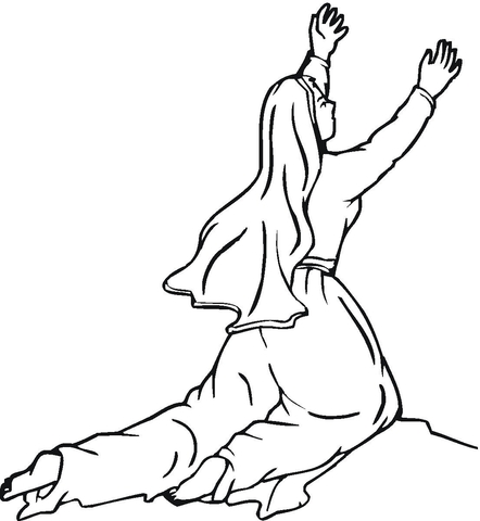 Worshiping On The Knees  Coloring page