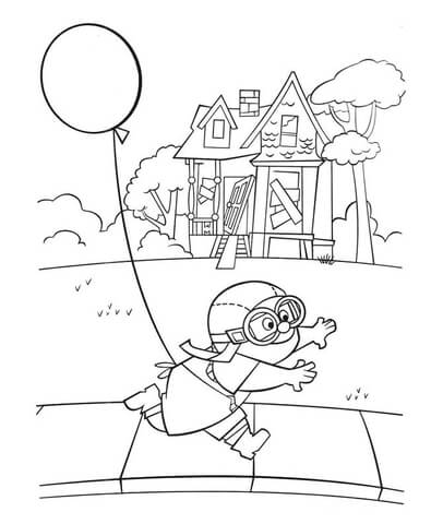 Young Carl Is Trying To Fly  Coloring page