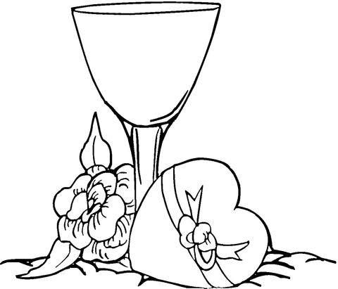 A Glass of Wine  Coloring page