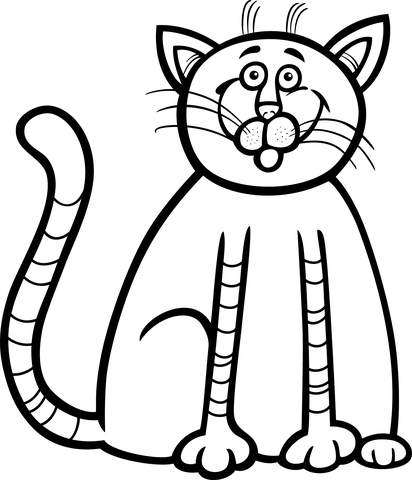 A Kitten After a Good Breakfast Coloring page