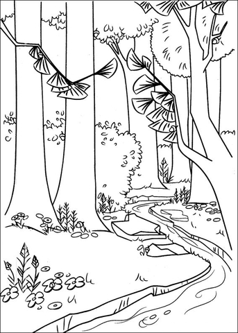 A River In The Forest  Coloring page