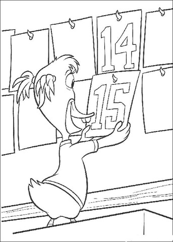 Abbey Holds the score card  Coloring page