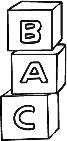 A,B,C Cubes Coloring page