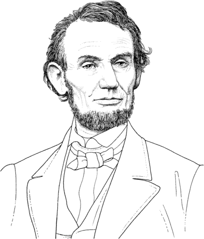 President Abraham Lincoln Portrait Coloring page