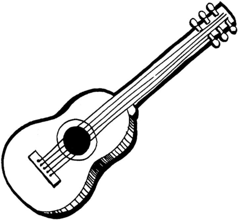 Acoustic Guitar  Coloring page