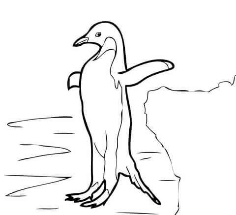 Adelie Penguin Leap of Faith Coloring page